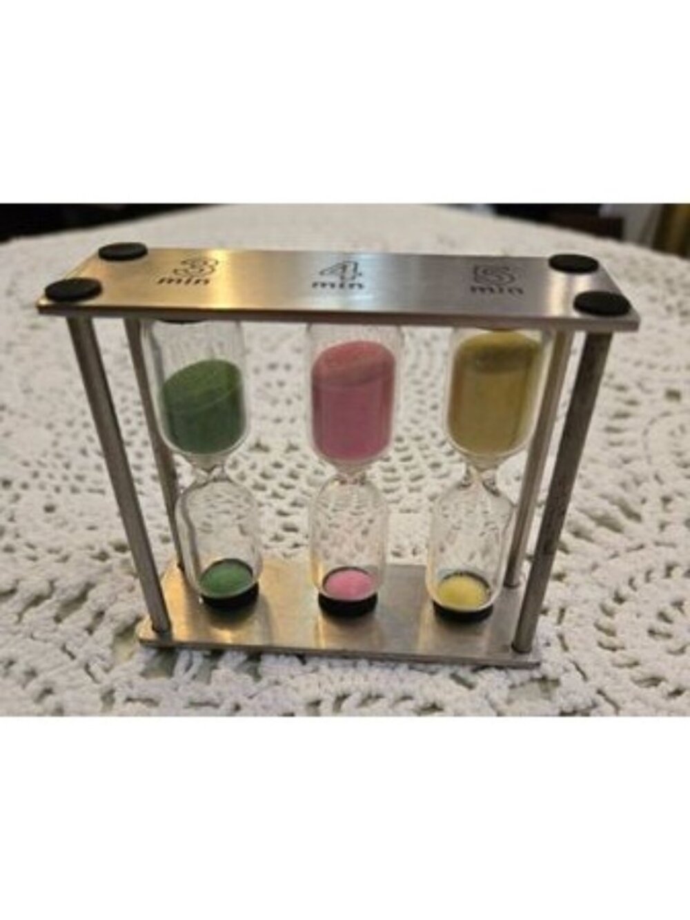 Vintage, Stainless sand timer 3,4,5 minutes